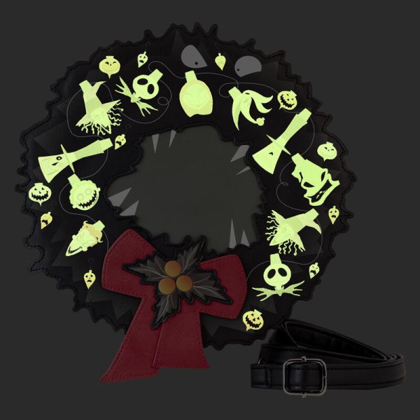 UMHÄNGETASCHE Nightmare before Christmas Kranz-Lichterketten – DISNEY LOUNGEFLY