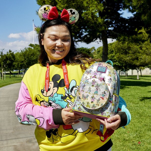 MINI-RUCKSACK Disney 100 schillernde Mickey und Freunde mit Stirnband – DISNEY LOUNGEFLY