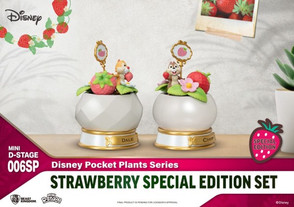 Lot von 2 Mini-Diorama-Bühnenchips und Dale „Pocket Plants“-Serie Special Edition – Disney Mini D-Stage