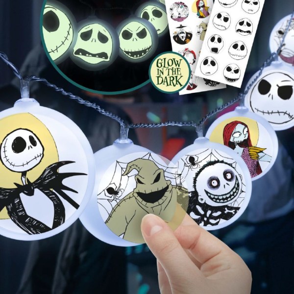 Nightmare Before Christmas Lichtgirlande mit Aufklebern – Disney