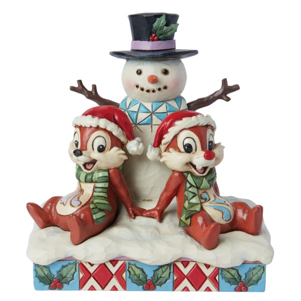 Chip und Dale mit einem Schneemann – Disney Traditions