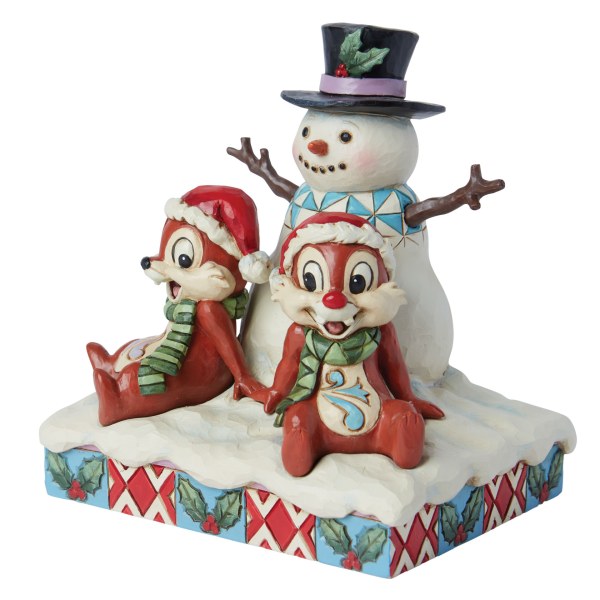 Chip und Dale mit einem Schneemann – Disney Traditions