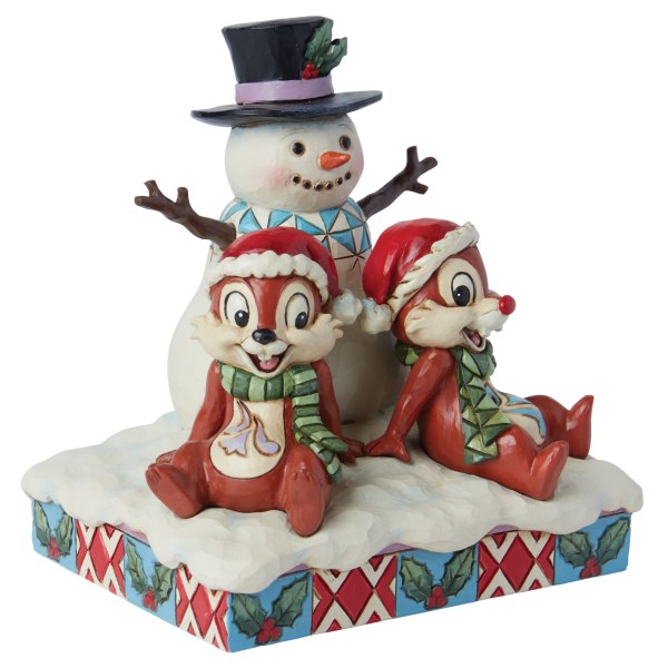 Chip und Dale mit einem Schneemann – Disney Traditions