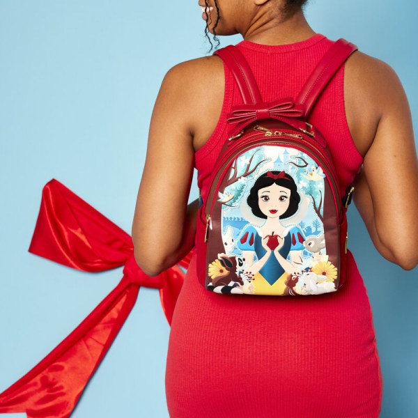 Schneeweißer MINI-RUCKSACK aus gestepptem Samt – DISNEY LOUNGEFLY