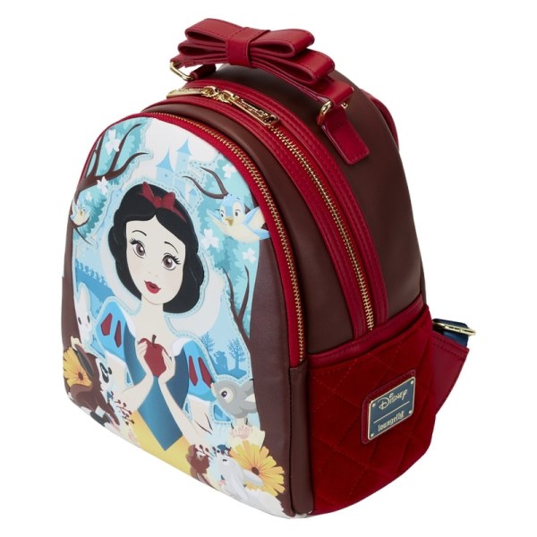 Schneeweißer MINI-RUCKSACK aus gestepptem Samt – DISNEY LOUNGEFLY