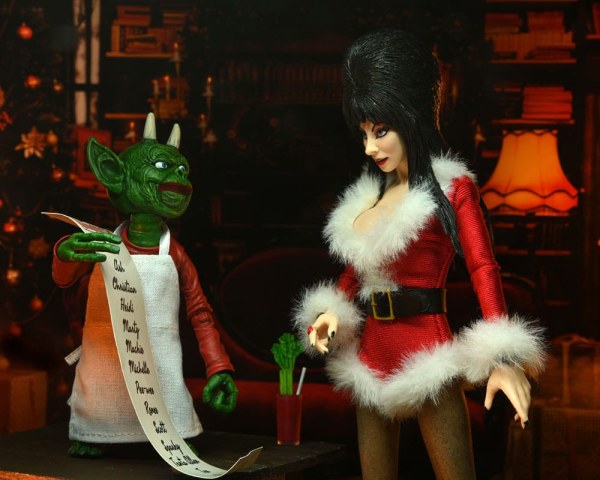 Elvira, Herrin der Dunkelheit Figur eClothed Very Scary Xmas Elvira 20 cm