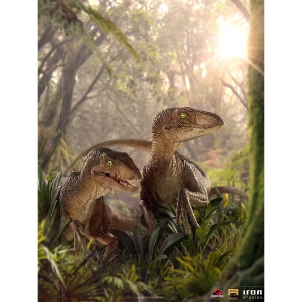 ZWEI VELOCIRAPTOREN ART SCALE DELUXE - JURASSIC PARK