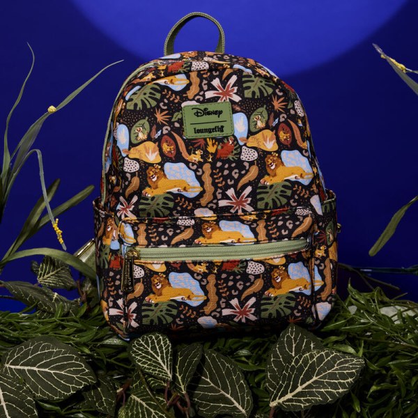 Quadratischer Mini-Rucksack aus Canvas mit Silhouette zum 30. Jubiläum Der König Der Löwen, Allover-Print - DISNEY LOUNGEFLY