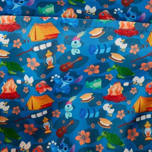 Stitch Camping Cuties Quadratischer Mini-Rucksack aus Nylon mit durchgehendem Print - DISNEY LOUNGEFLY