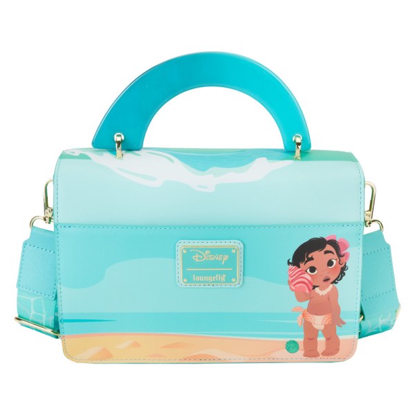 umhängetasche mit der jungen Moana in Meereswellen - DISNEY LOUNGEFLY