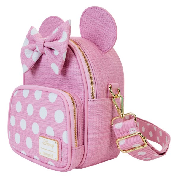 Wandelbarer Mini-Rucksack und Umhängetasche mit gewebter Minnie-Textur – DISNEY LOUNGEFLY