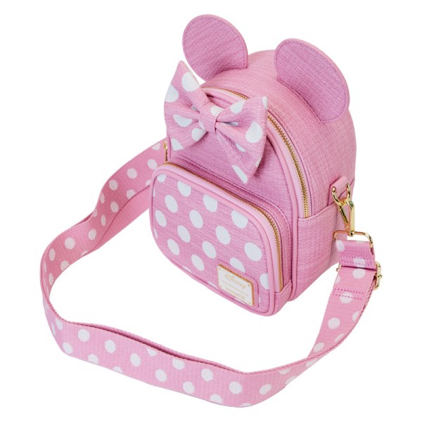 Wandelbarer Mini-Rucksack und Umhängetasche mit gewebter Minnie-Textur – DISNEY LOUNGEFLY