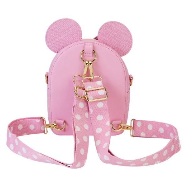 Wandelbarer Mini-Rucksack und Umhängetasche mit gewebter Minnie-Textur – DISNEY LOUNGEFLY
