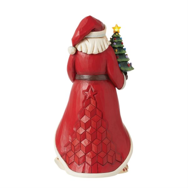 Beleuchteter Weihnachtsbaum mit Weihnachtsmannfigur - JIM SHORE HEARTWOOD CREEK