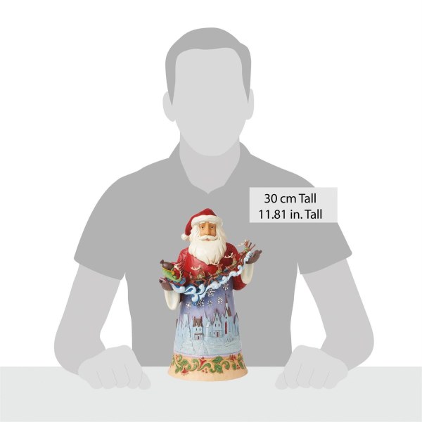 Figur „Weihnachtsmann über Nachthimmel“ – JIM SHORE HEARTWOOD CREEK