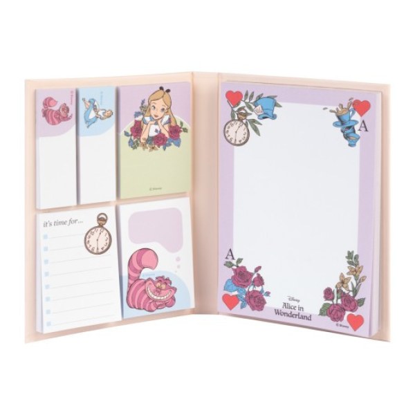 KLEBENOTIZIERTES NOTIZBUCH - DISNEY ALICE IM WUNDERLAND