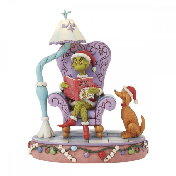 LIMITIERTE AUFLAGE „GRINCH IM STUHL BEIM LESEN“ [SIGNIERT VON JIM SHORE] - JIM SHORE GRINCH