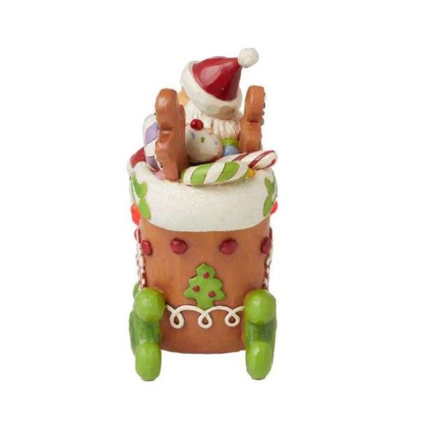 Leuchtende Lebkuchenfigur mit Weihnachtsmannschlitten - JIM SHORE HEARTWOOD CREEK