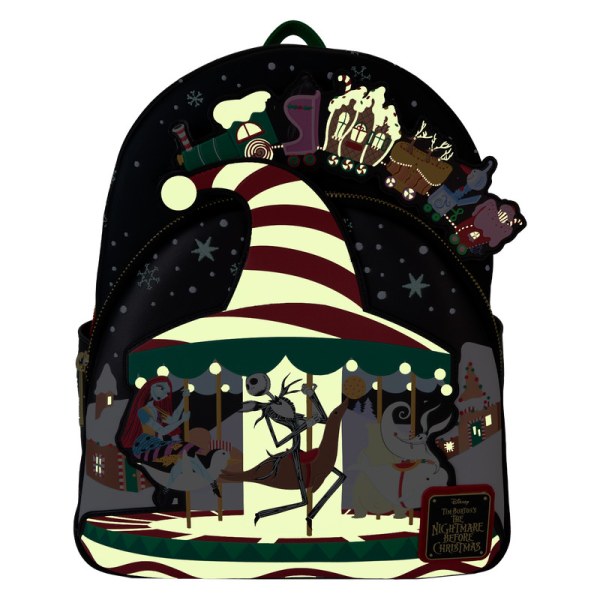 Mini-Rucksack „Candy Cane Carousel Glow“ – DISNEY LOUNGEFLY Der Nightmare Before Christmas