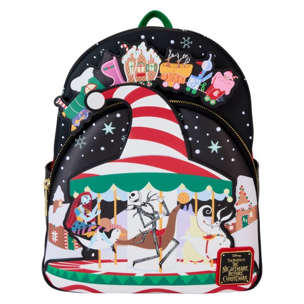 Mini-Rucksack „Candy Cane Carousel Glow“ – DISNEY LOUNGEFLY Der Nightmare Before Christmas