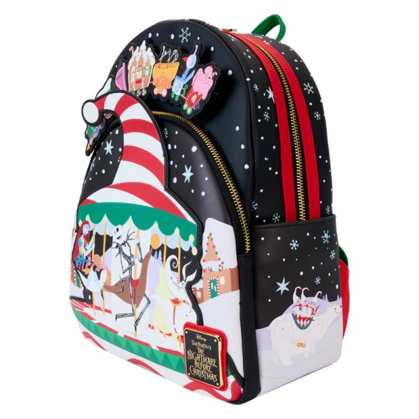Mini-Rucksack „Candy Cane Carousel Glow“ – DISNEY LOUNGEFLY Der Nightmare Before Christmas