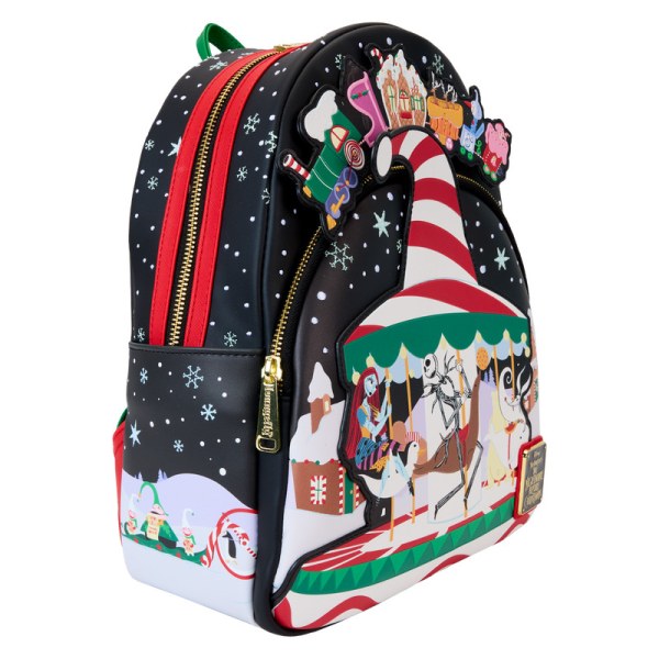 Mini-Rucksack „Candy Cane Carousel Glow“ – DISNEY LOUNGEFLY Der Nightmare Before Christmas