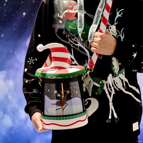 Umhängetasche mit Zuckerstangen- Umhängetasche und drehender Figur - DISNEY LOUNGEFLY The Nightmare Before Christmas
