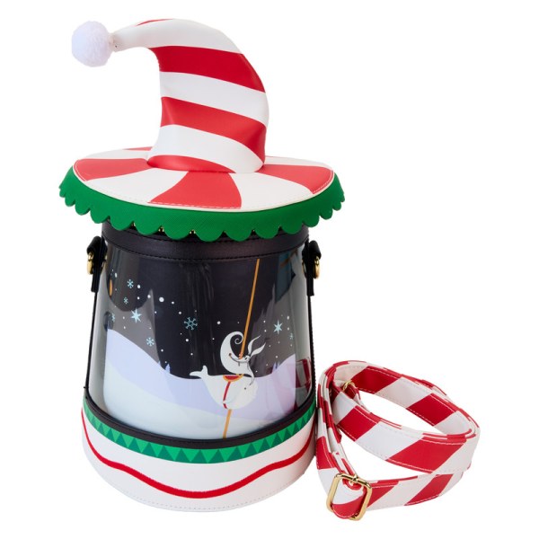 Umhängetasche mit Zuckerstangen- Umhängetasche und drehender Figur - DISNEY LOUNGEFLY The Nightmare Before Christmas