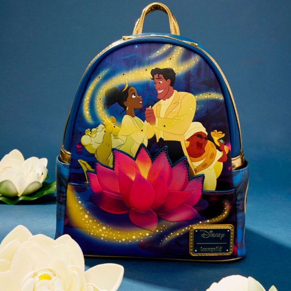 Tiana & Prinz Naveen leuchtender Mini-Rucksack – DISNEY LOUNGEFLY „Küss den Frosch“ zum 15. Jahrestag