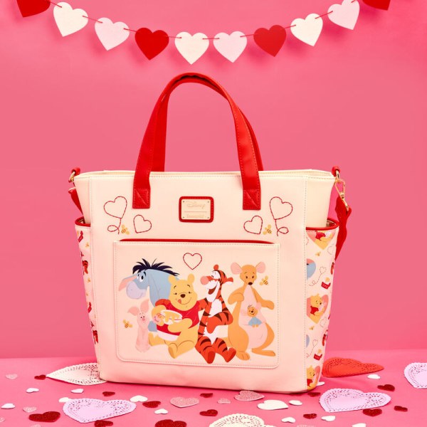 Wandelbarer Rucksack und Tragetasche „ Winnie Puuh & Friends Hearts“ – DISNEY LOUNGEFLY