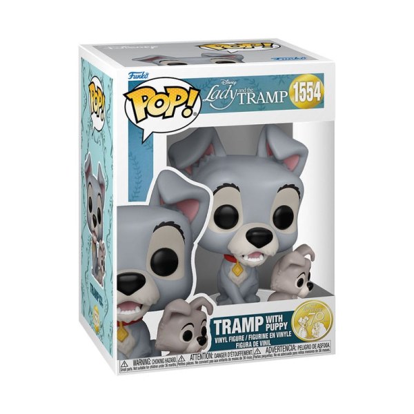FUNKO POP! 1554 Tramp mit Welpe - Disney Susi und Strolch