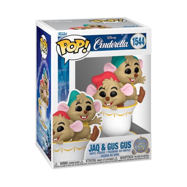 FUNKO POP! 1544 Jaq & Gus Gus in Tasse – Disney Aschenputtel 75. Jubiläum
