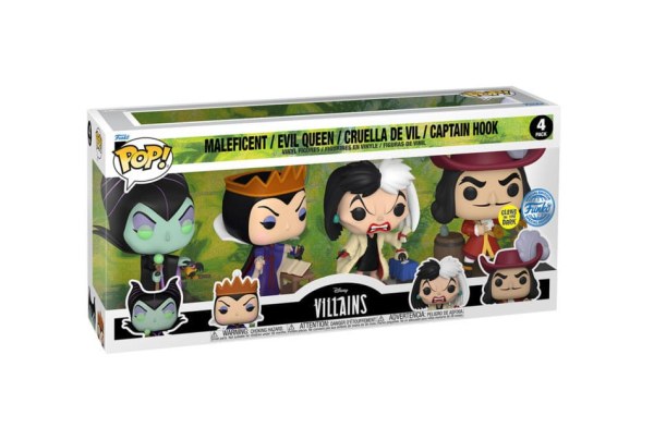 Disney Villains Pack 4 POP-Figuren! Filme Vinyl Villains (GW)(EMEA) 9 cm