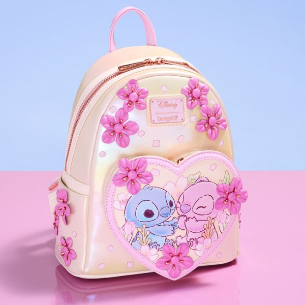 Stitch & Engel Kirschblütenherz Mini-Rucksack - DISNEY LOUNGEFLY
