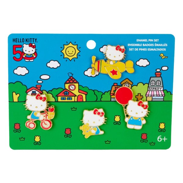 Set mit 4 emaillierten anstecker Hello Kitty 50. Jubiläum - Loungefly