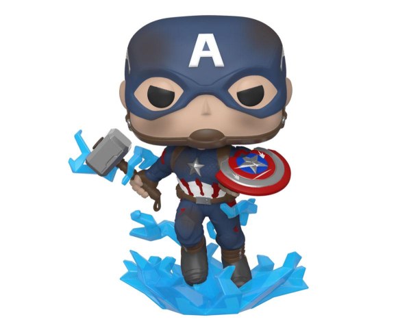 Avengers: Endgame POP! 573 Movies Vinylfigur Captain America mit Broken Shield und Mjölnir 9 cm