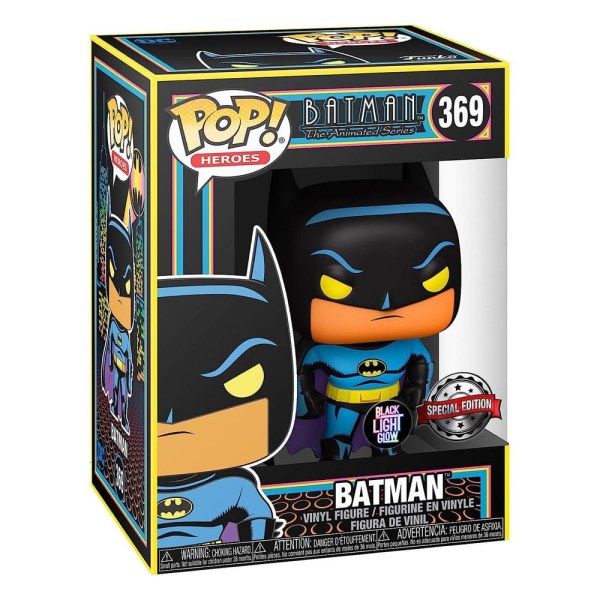 DC Comics Serie POP! 369 Heroes Vinylfigur Batman (Schwarzlicht) 9 cm