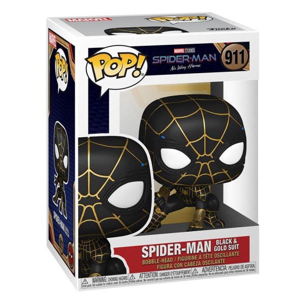 Spider-Man: No Way Home POP! 911 Vinylfigur Spider-Man (Schwarz-goldener Anzug) 9 cm