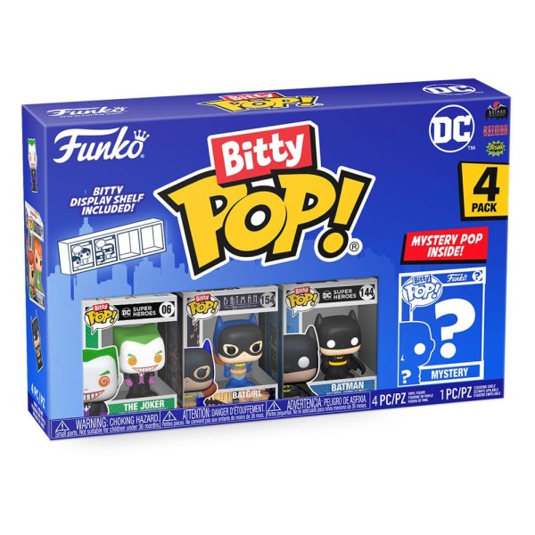 DC Pack 4 Bitty POP Figuren! Vinyl Der Joker 2,5 cm