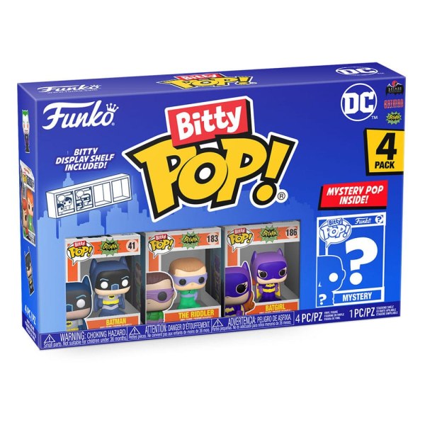 DC Pack 4 Bitty POP Figuren! Vinyl Batman Adam West 2,5 cm