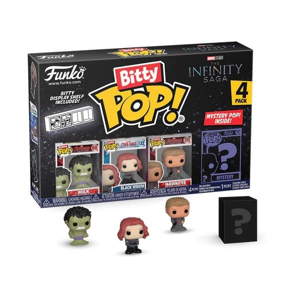 Marvel Pack 4 Bitty POP Figuren! Vinyl Hulk 2,5 cm