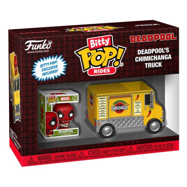 Marvel POP! Rides Vinylfigur Deadpool mit Chimichanga-Truck, 2,5 cm