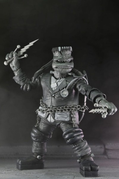 Universal Monsters x Teenage Mutant Ninja Turtles Pack 4 Turtles Schwarz-Weiß-Figuren 18 cm