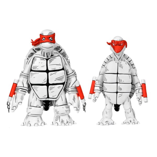 Ninja Turtles (Mirage Comics) 2er-Pack schwarz-weiße First Turtles-Figuren 18 cm