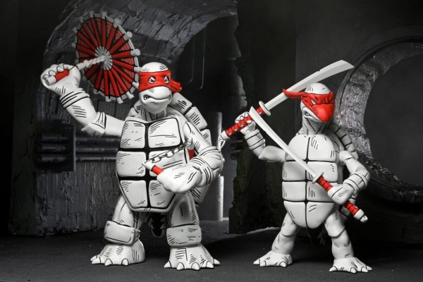 Ninja Turtles (Mirage Comics) 2er-Pack schwarz-weiße First Turtles-Figuren 18 cm