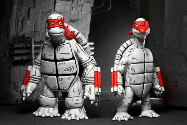 Ninja Turtles (Mirage Comics) 2er-Pack schwarz-weiße First Turtles-Figuren 18 cm