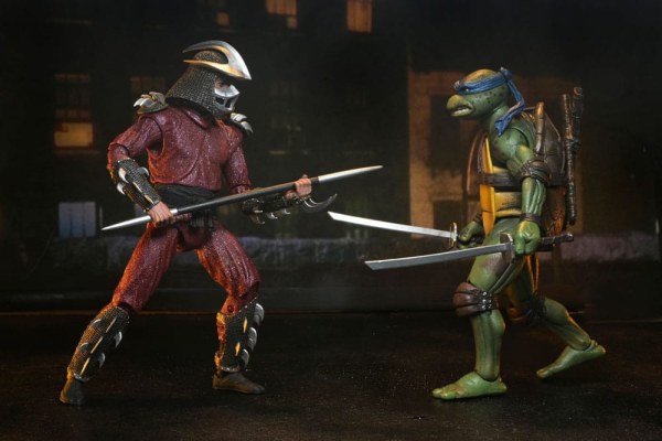 Ninja Turtles (Film 1990) Roof Top Battle Shredder vs Leo Figur 18 cm