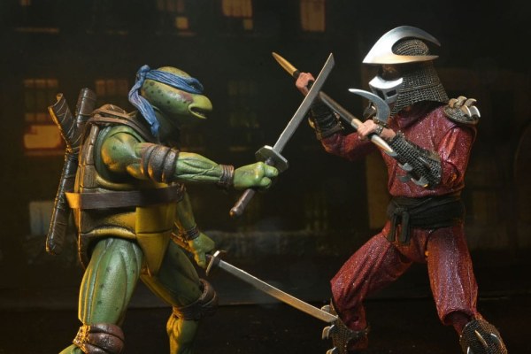 Ninja Turtles (Film 1990) Roof Top Battle Shredder vs Leo Figur 18 cm