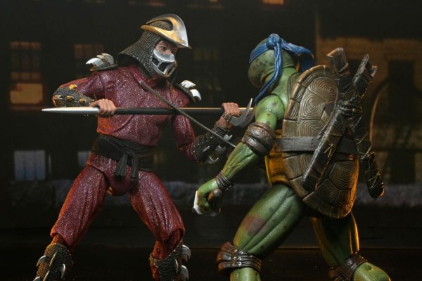 Ninja Turtles (Film 1990) Roof Top Battle Shredder vs Leo Figur 18 cm