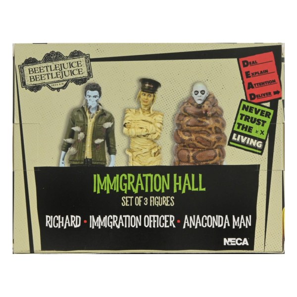 Beetlejuice Beetlejuice Pack 3 Figuren Immigration Hall 1 10 cm